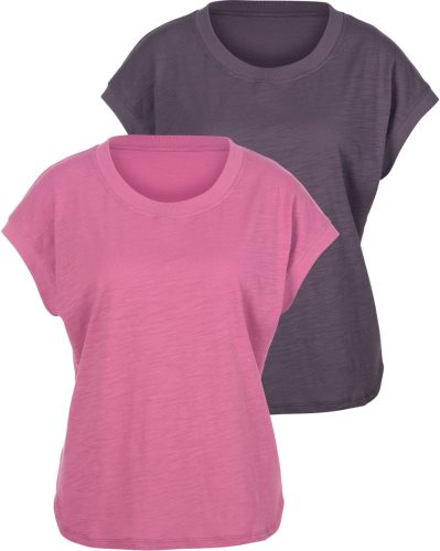 Vivance T-shirt met logoborduursel (set, Set van 2)