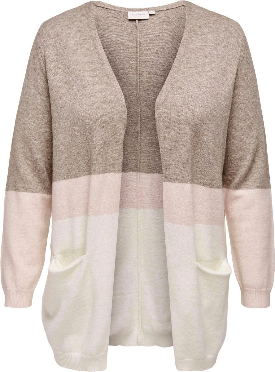 ONLY CARMAKOMA Vest CARSTONE L/S LONG STRIPE CARDIGAN KNT
