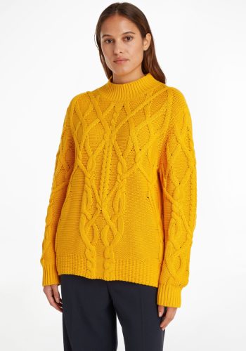 Tommy hilfiger Gebreide trui RELAXED CABLE MOCK-NK SWEATER