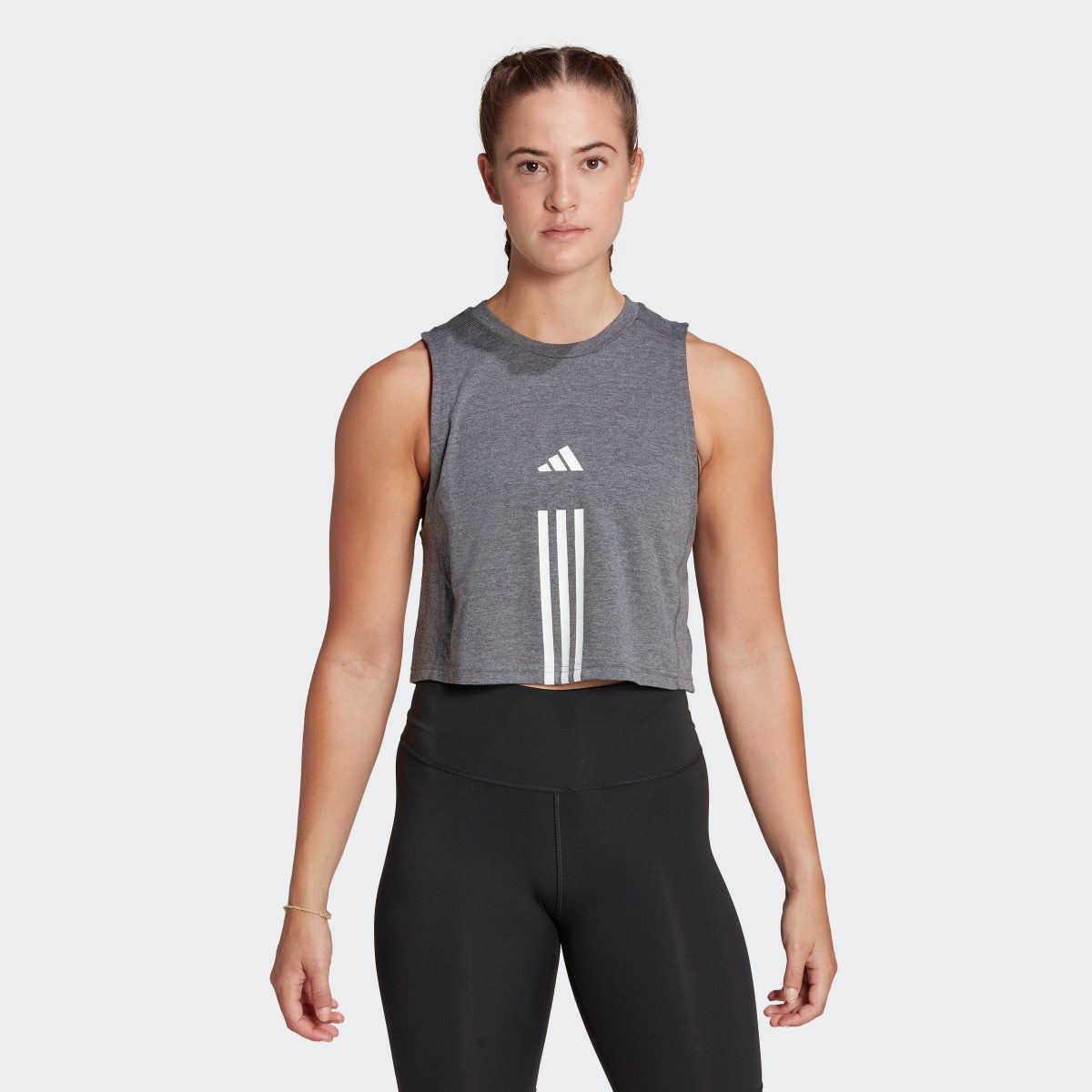 adidas Performance Tanktop TRAIN ESSENTIALS TRAIN COTTON 3-STRIPE CROP