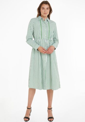 Tommy hilfiger Blousejurkje ORG CO STRIPE MIDI SHIRT-DRESS