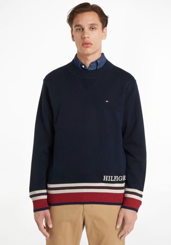 Tommy hilfiger Trui met ronde hals PLACED GRAPHIC STP CREW NECK