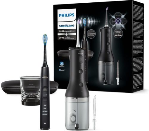 Philips Sonicare Gebitsverzorgingsset DiamondClean 9000 en Cordless Power Flosser 3000 HX3866