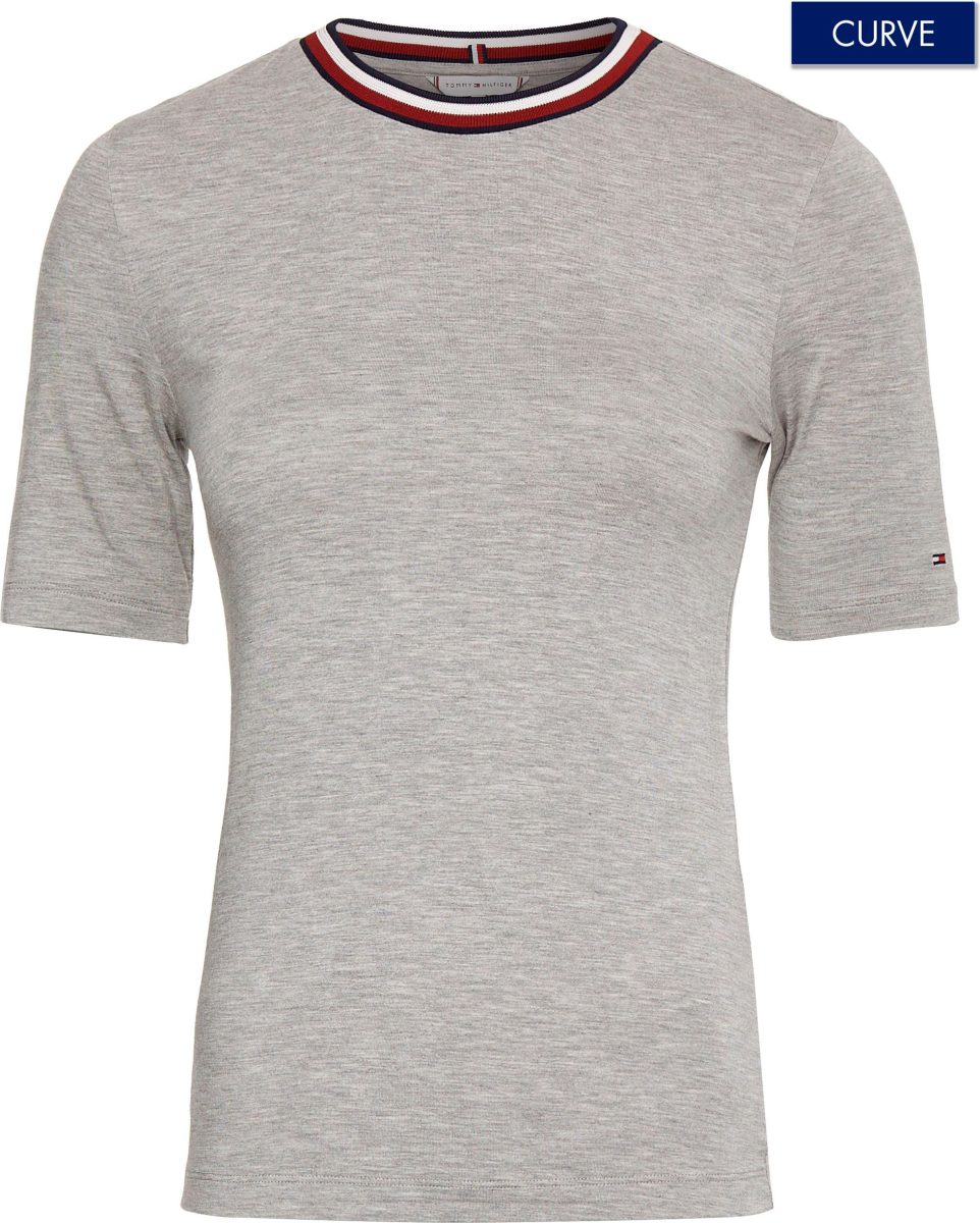 Tommy Hilfiger Curve T-shirt CRV SLIM GLOBAL STRIPE C-NK SS
