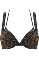 marlies dekkers Signature push-up bh Peekaboo met panterprint zwart/bruin