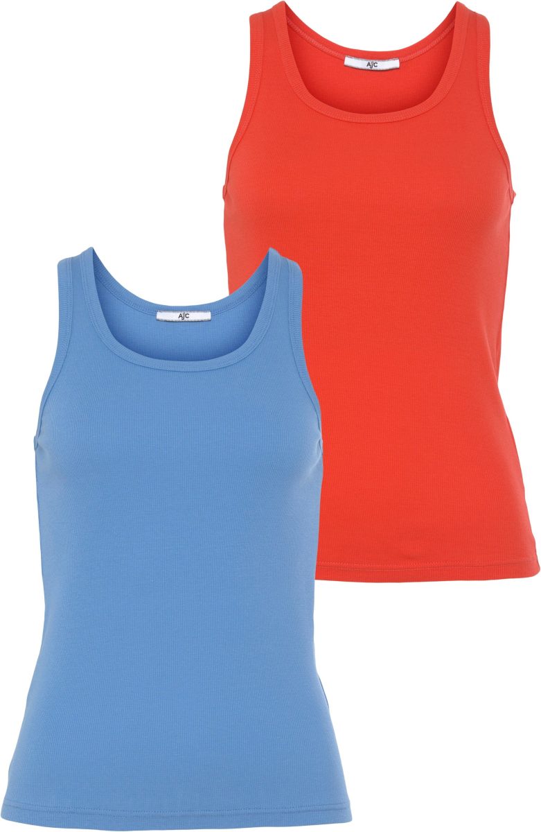 AJC Geribde tanktop (voordeelset, 2-delig, Set van 2)