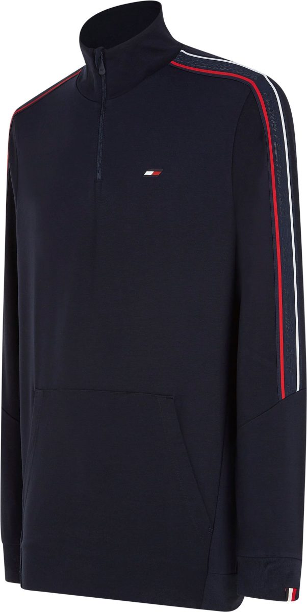 Tommy Sport Lang sweatshirt TEXTURED TAPE 1/4 ZIP