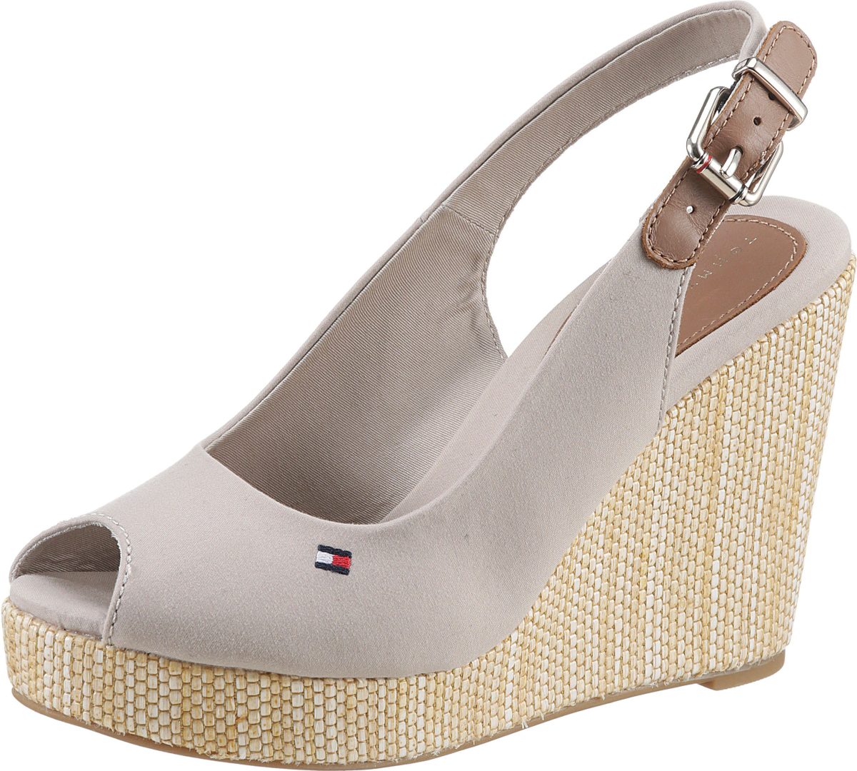 Tommy hilfiger Sleehaksandaaltjes ICONIC ELENA SLING BACK WEDGE