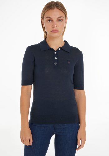 Tommy hilfiger Trui met polokraag BUTTON POLO SS TOP