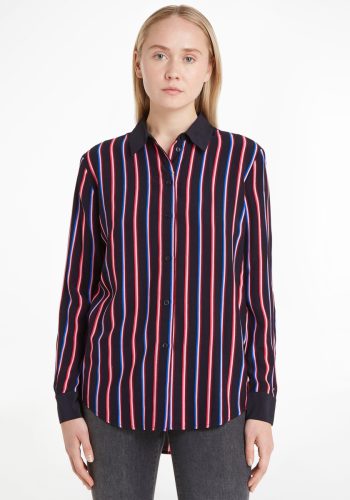 Tommy hilfiger Blouse met lange mouwen VIS STRIPE FLEUR SHIRT LS