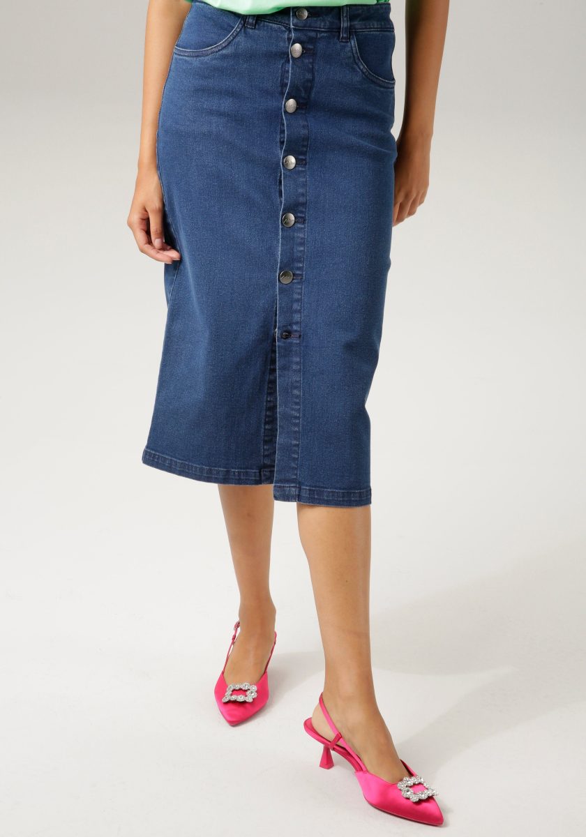Aniston CASUAL Jeansrok met knoopsluiting
