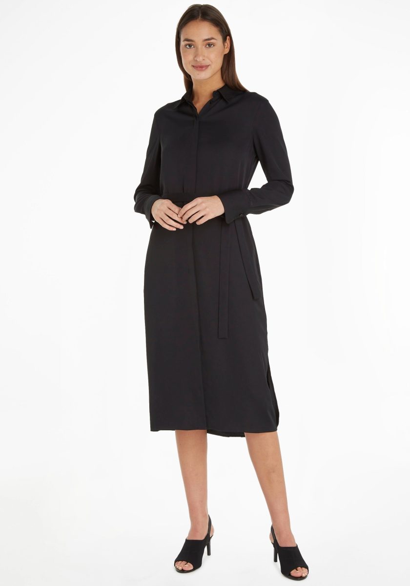 Calvin klein Midi-jurk (set, 2-delig, Met bindstrik)