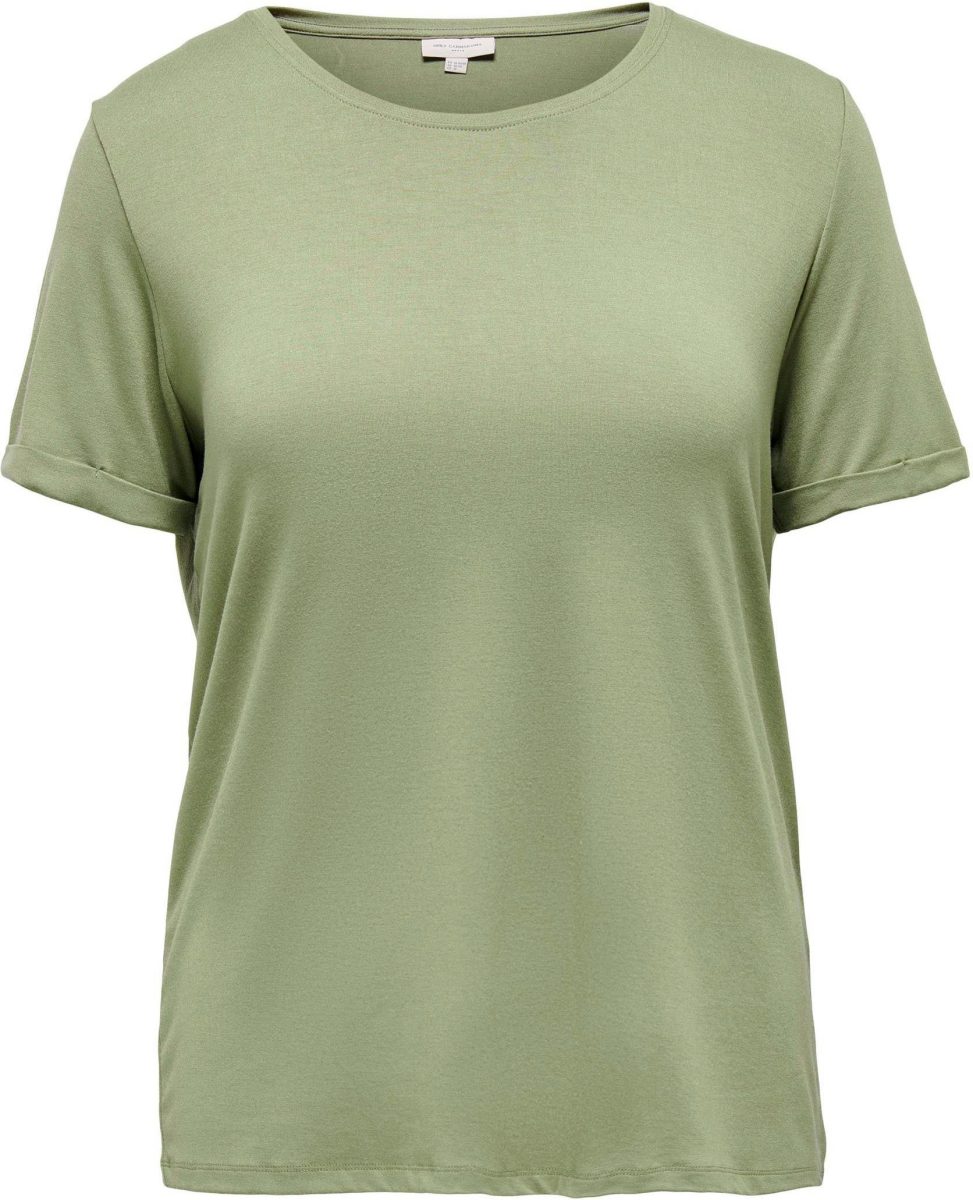 ONLY CARMAKOMA Shirt met korte mouwen CARCARMA S/S FOLD UP TOP JRS