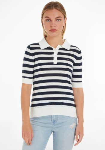 Tommy hilfiger Trui met polokraag BUTTON POLO SS TOP