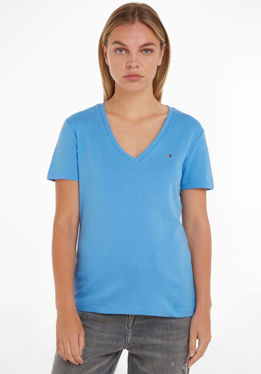 Tommy hilfiger Shirt met korte mouwen SLIM CODY RIB V-NECK SS