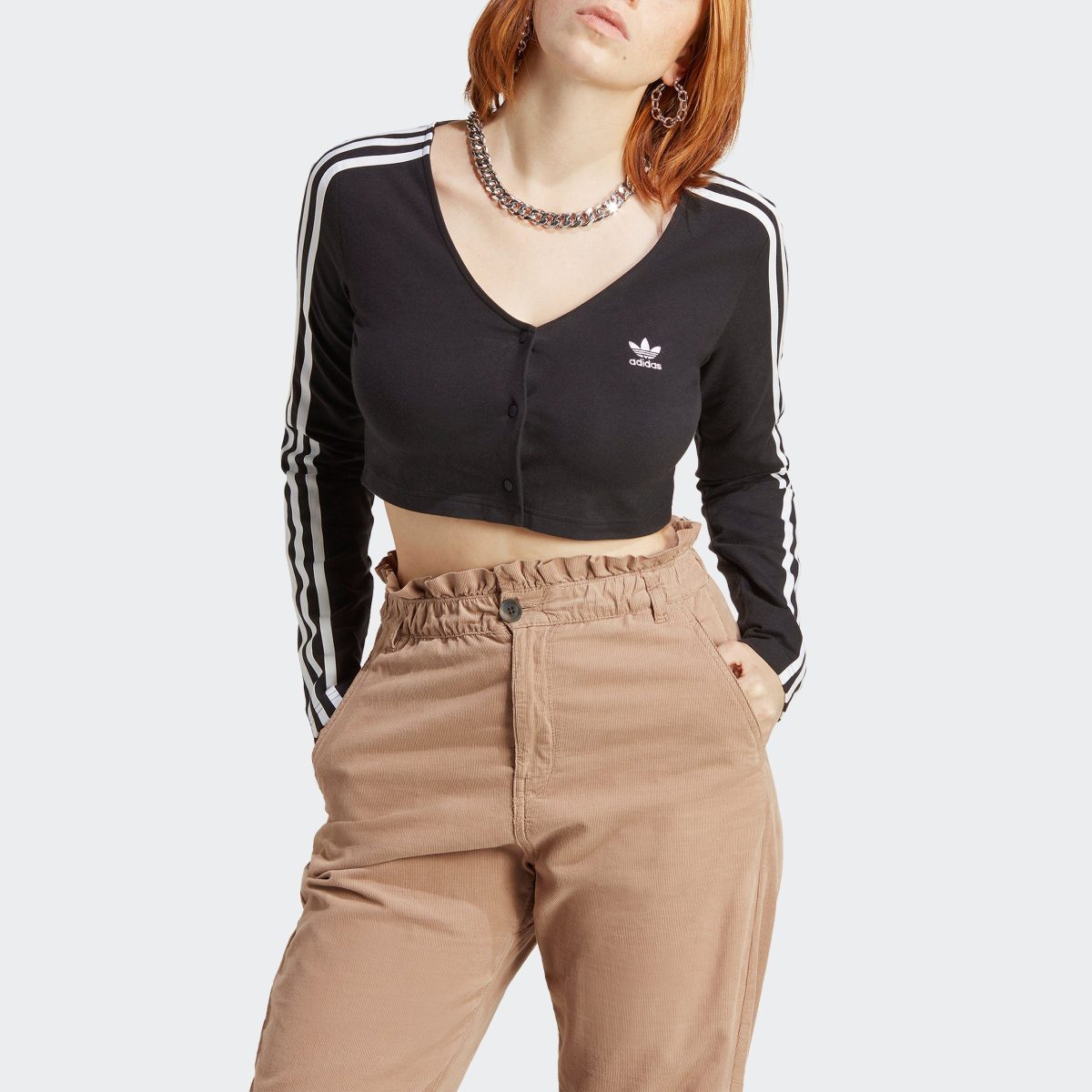 adidas Originals Shirt met lange mouwen ADICOLOR CLASSICS 3-STRIPE BUTTON LONGSLEEVE