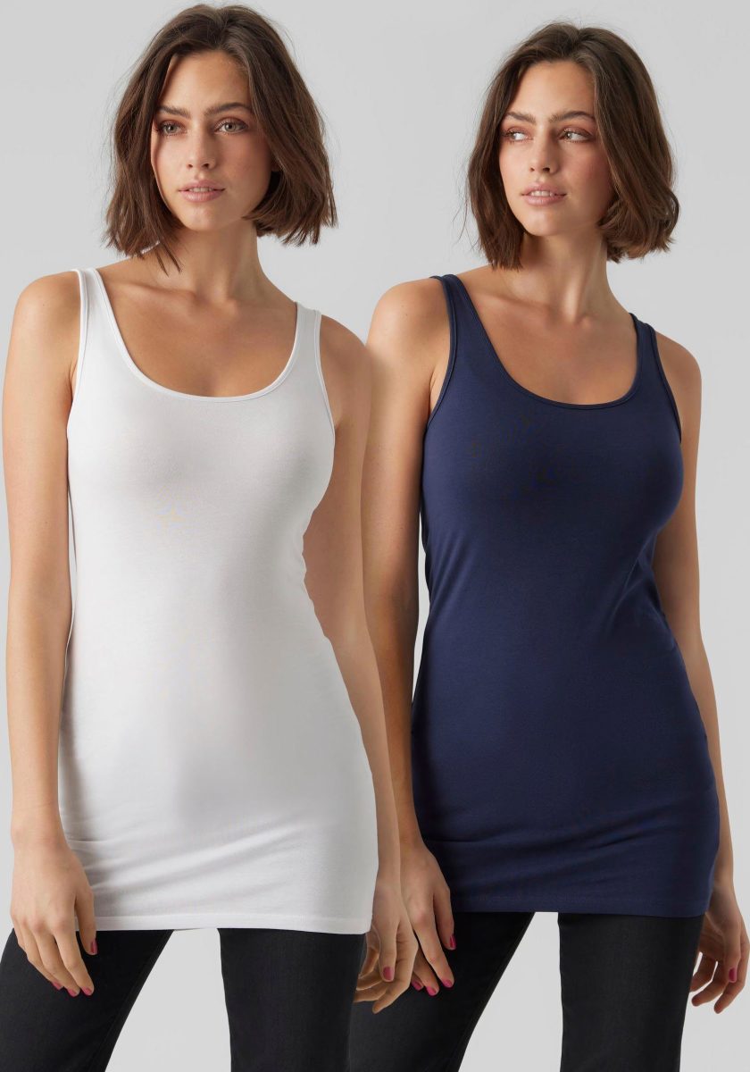 VERO MODA Tanktop VMMAXI MY SOFT LONG TANK TOP 2-PACK (set, 2-delig)