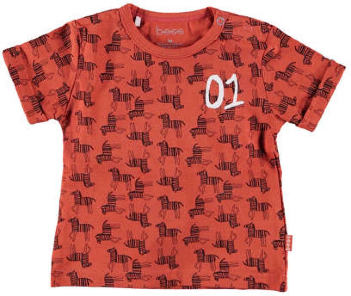 Bess T-shirt met dierenprint bruin