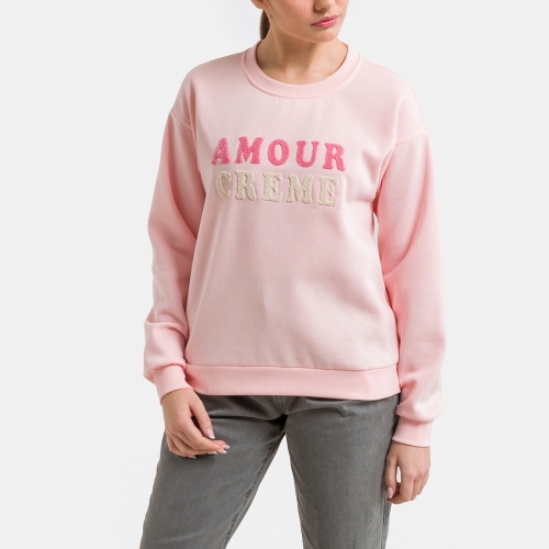 VERO MODA Sweater met ronde hals en motief vooraan