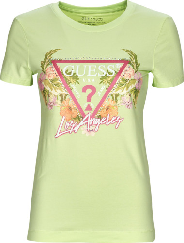 T-shirt Korte Mouw Guess  SS CN TRIANGLE FLOWERS TEE