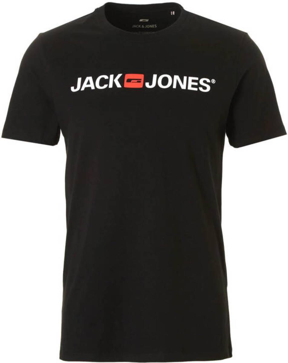 Jack & Jones ESSENTIALS T-shirt Jjecorp met logo zwart