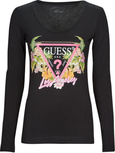 T-Shirt Lange Mouw Guess  LS SN TRIANGLE FLOWERS TEE