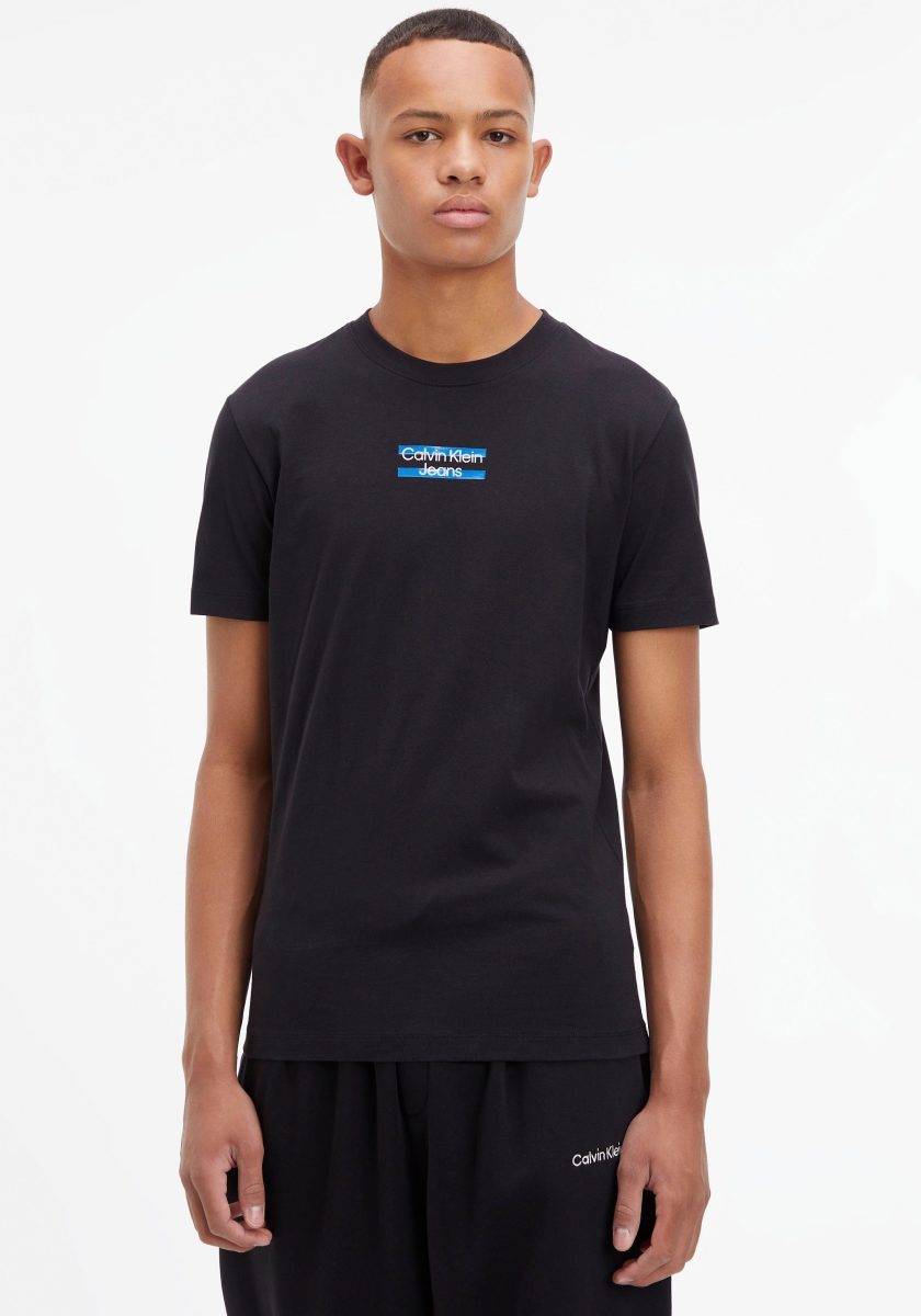 T-shirt Korte Mouw CALVIN KLEIN JEANS  TRANSPARENT STRIPE LOGO TEE