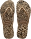 Havaianas Slim Animals teenslippers met panterprint goud