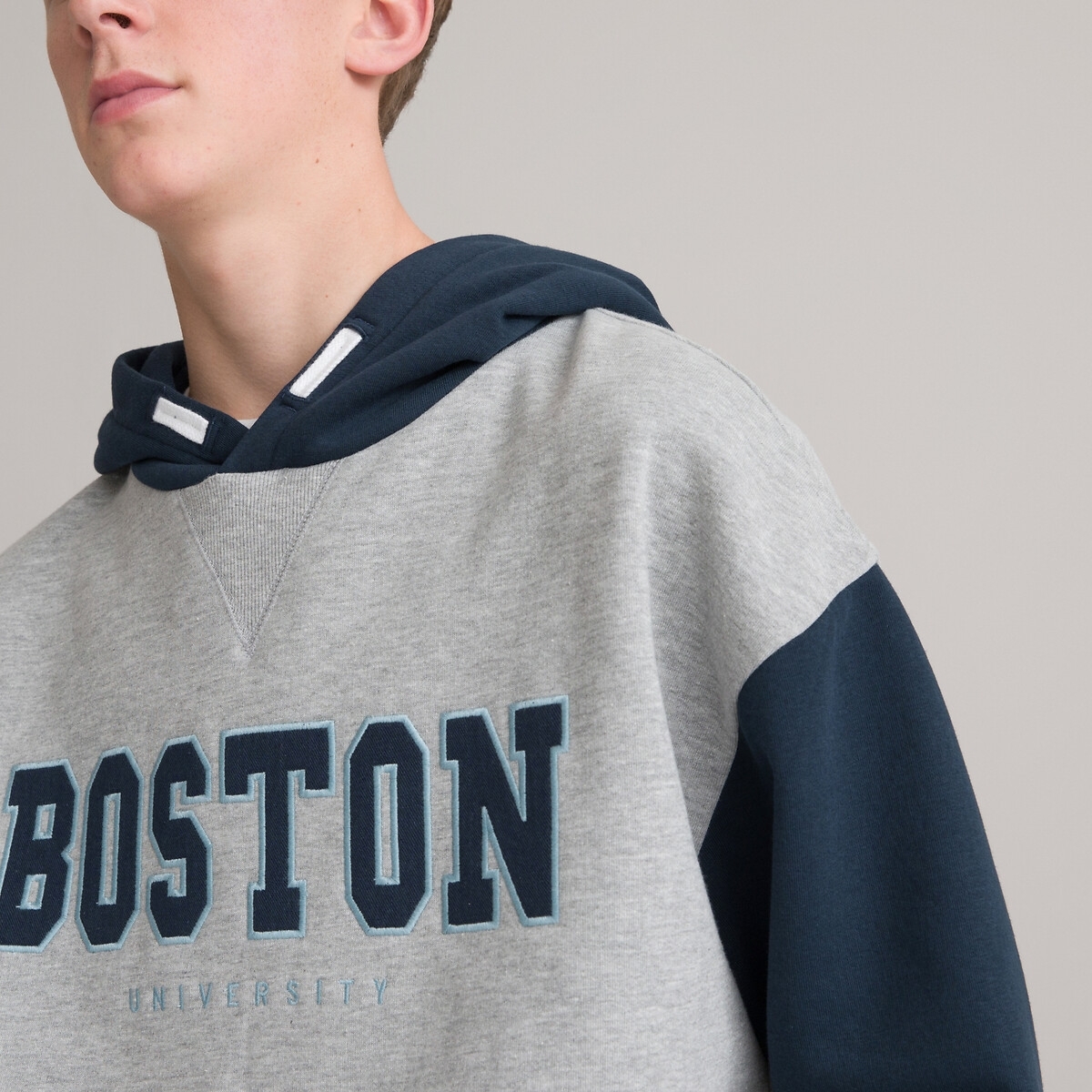 La Redoute Collections Oversized hoodie, Boston borduursel vooraan