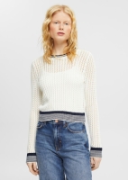 Esprit Trui met ronde hals in tricot met ajour