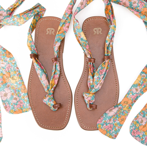 La Redoute Collections Platte sandalen om te strikken Liberty Fabrics®