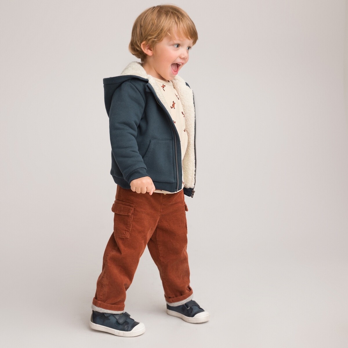 La Redoute Collections Sweater met rits en kap, warme voering