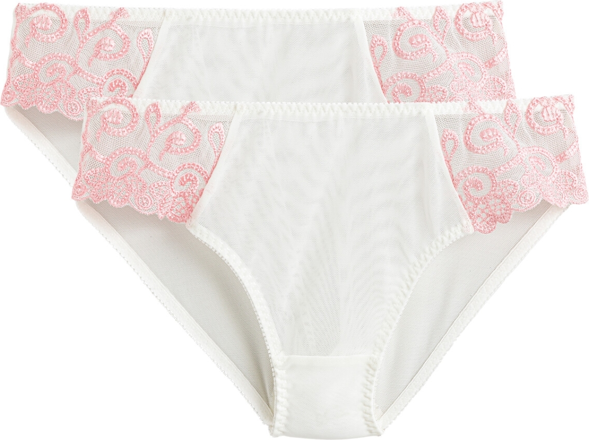La Redoute Collections Set van 2 Slips in effen tule en geborduurde tule Lyssa