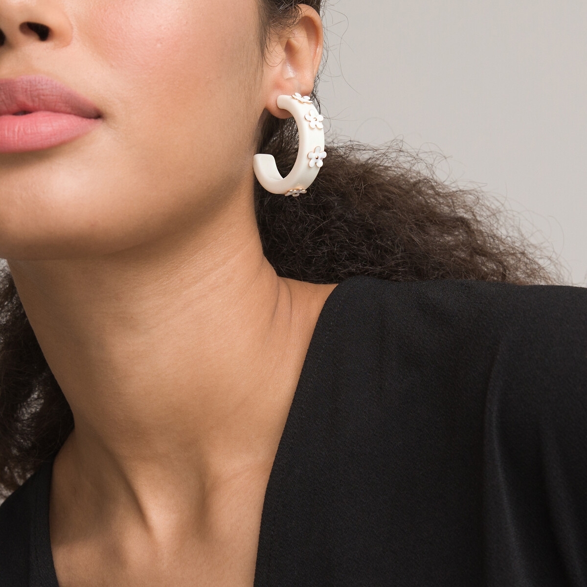 La Redoute Collections Creoolse oorringen met margrieten