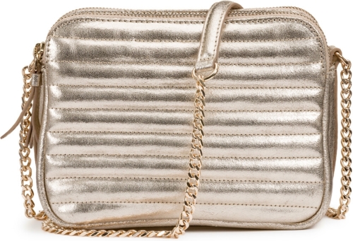 La Redoute Collections Gematelasseerde handtas in leer, metallic effect