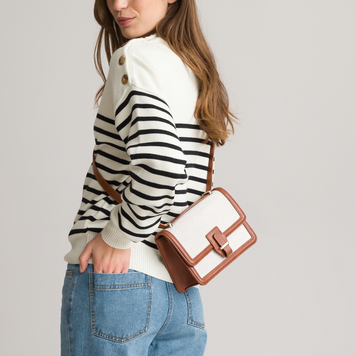 La Redoute Collections Handtas in bi-matreiaal