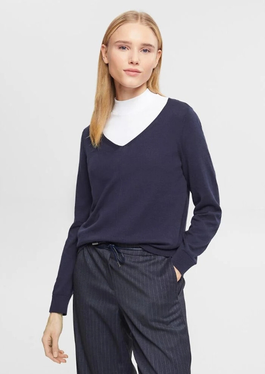 Esprit Gestreepte trui, v-hals