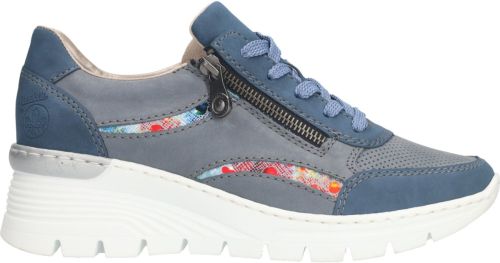 Rieker Veterschoen Dames Blauw/Multi