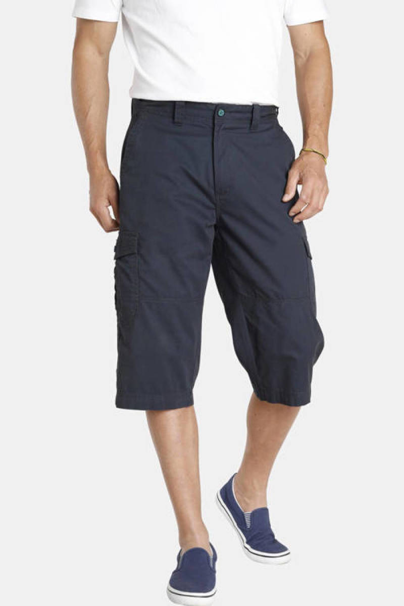 Jan Vanderstorm loose fit cargo short Jere Plus Size donkerblauw