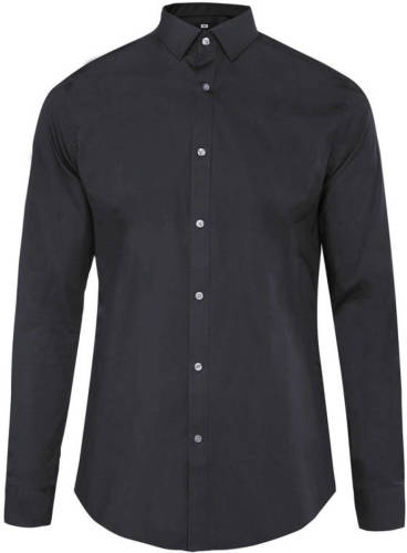 WE Fashion slim fit overhemd zwart