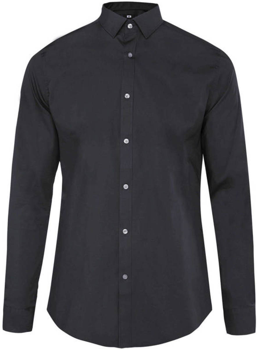 WE Fashion slim fit overhemd zwart