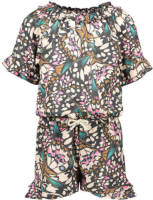 Like Flo jumpsuit met all over print grijs
