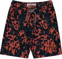 Vingino short met panterprint donkerblauw/rood/zwart