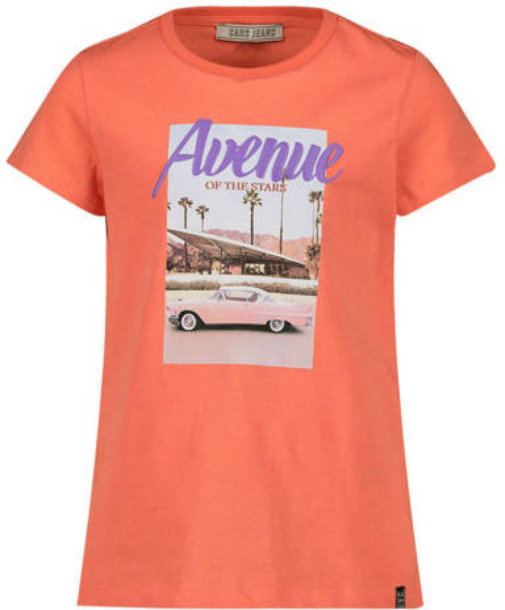 Cars T-shirt met printopdruk zalm