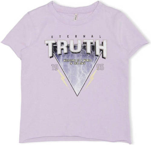 Only T-shirt met printopdruk lila