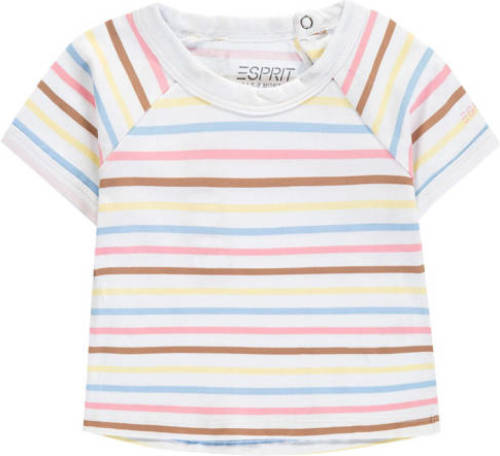 Esprit baby gestreept T-shirt met biologisch katoen wit/multicolor