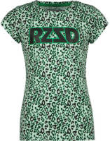 Raizzed T-shirt met dierenprint mintgroen/zwart