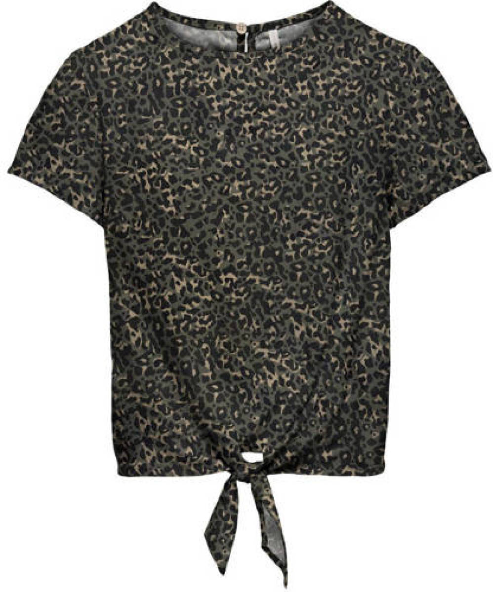 Only T-shirt met all over print donkergroen/brun