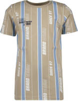 Vingino T-shirt met logo beige/lichtblauw/wit