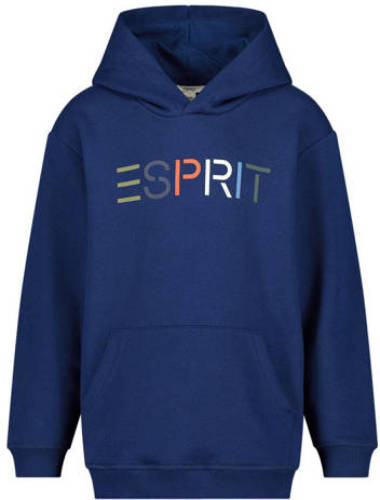 Esprit hoodie + longsleeve met logo blauw/donkerblauw